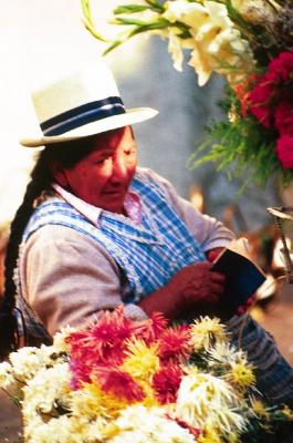 Chola Cuencana at the Flower Market